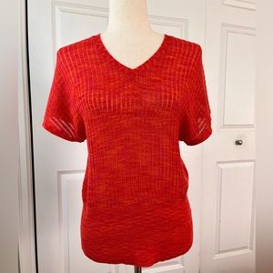 The Limited short sleeve knitted V neck top blouse